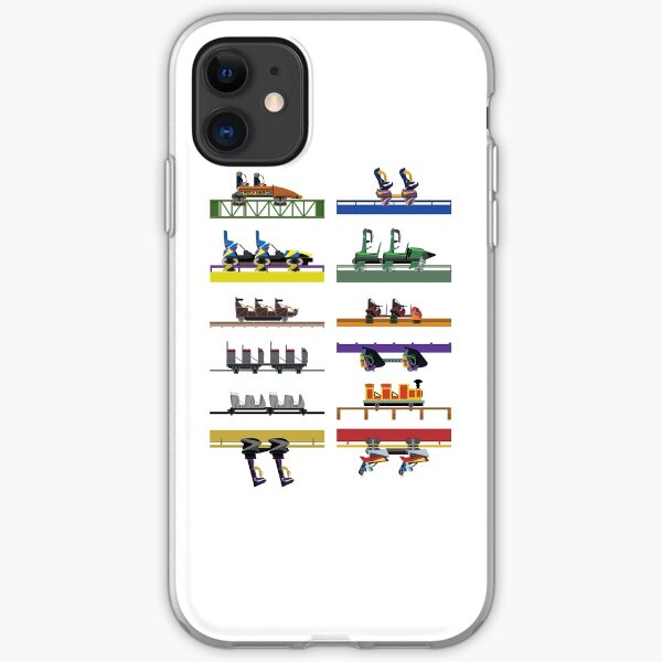 Six Flags Great Adventure Coaster Cars Design (With Jersey Devil) iPhone Soft Case