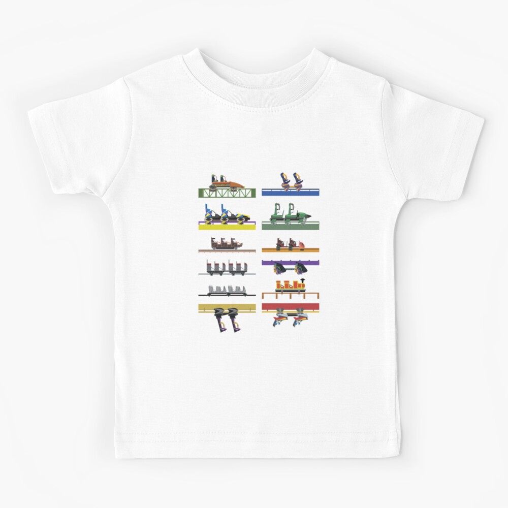 Six Flags Great Adventure Coaster Cars Design (With Jersey Devil) Kids T-Shirt