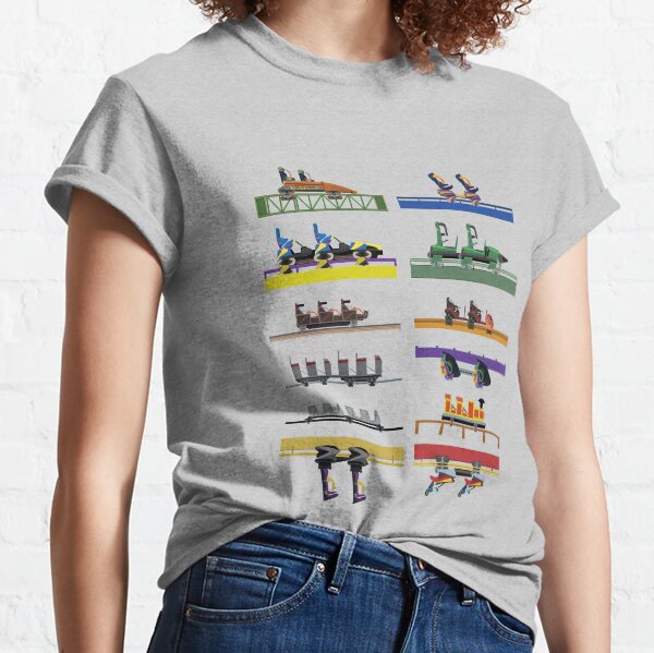 Six Flags Great Adventure Coaster Cars Design (With Jersey Devil) Classic T-Shirt