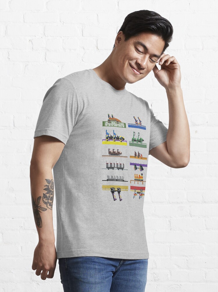 Alternate view of Six Flags Great Adventure Coaster Cars Design (With Jersey Devil) Essential T-Shirt