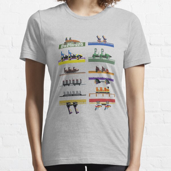 Six Flags Great Adventure Coaster Cars Design (With Jersey Devil) Essential T-Shirt