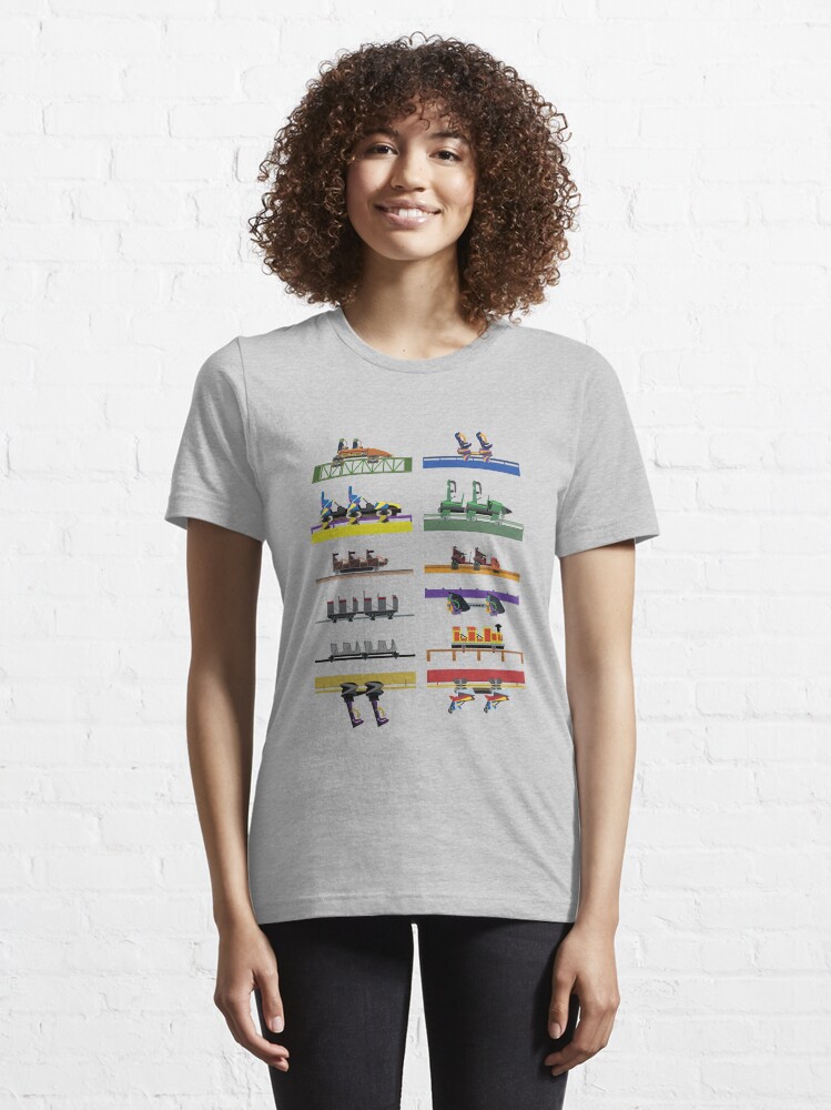 Alternate view of Six Flags Great Adventure Coaster Cars Design (With Jersey Devil) Essential T-Shirt