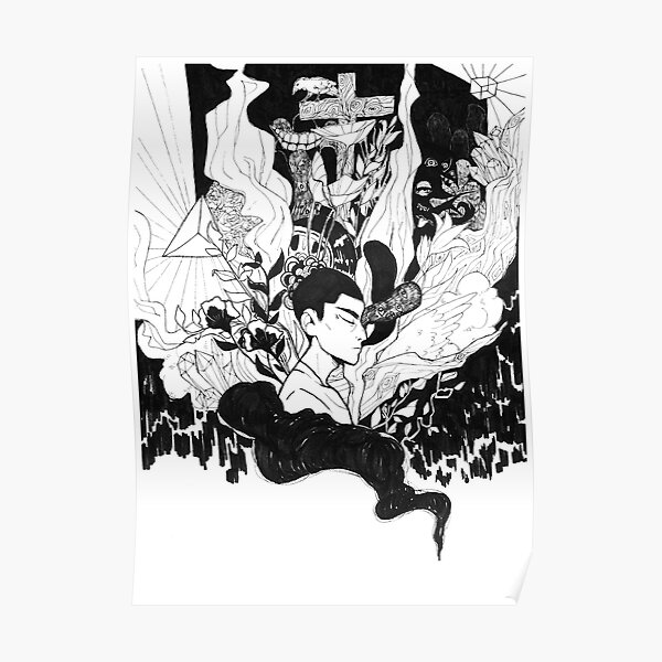 ronan lynch b/w print | THE RAVEN CYCLE FANART Poster