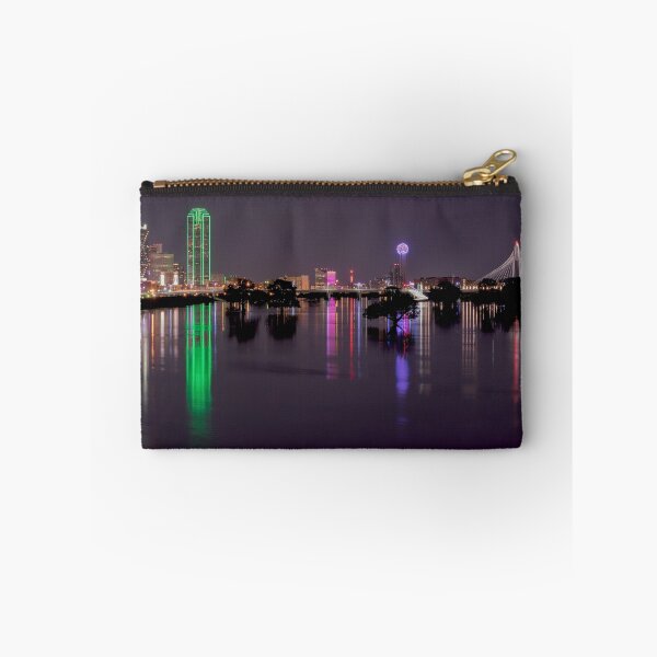 Item preview, Dallas Skyline at night beyond flooded Trinity River designed and sold by Stretch Clendennen.