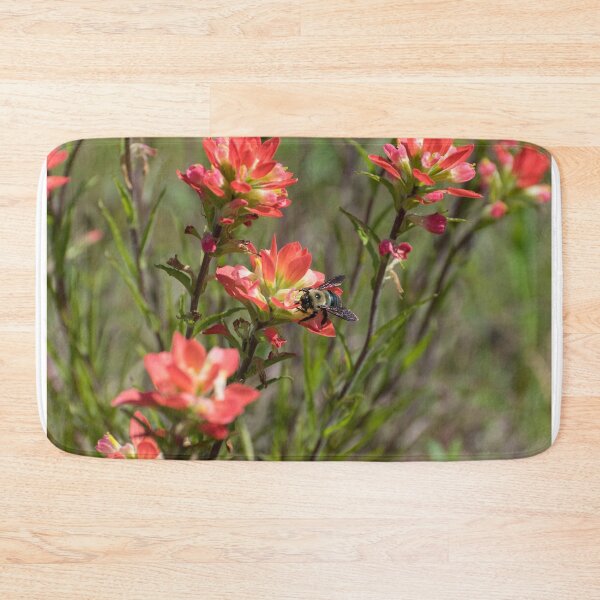 Item preview, Bumble Bee on bright pink Indian Paintbrush flowers designed and sold by Stretch Clendennen.