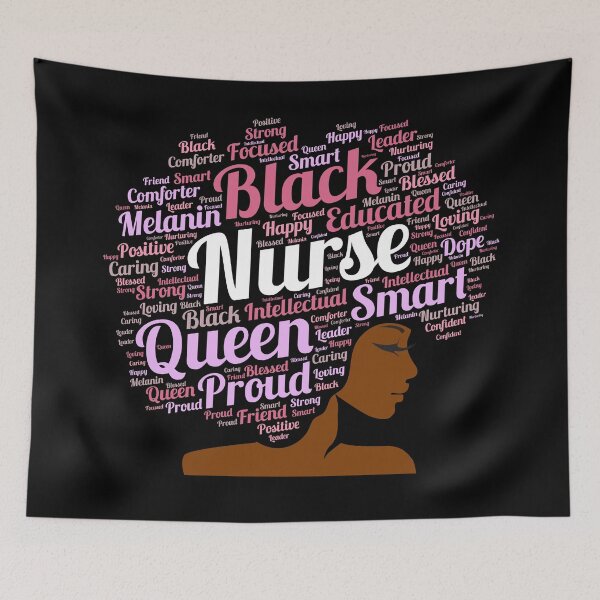 Item preview, Black Nurse Words in Afro designed and sold by blackartmatters.