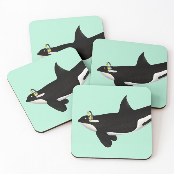 Item preview, Killer Whale Wearing Headphones designed and sold by piedaydesigns.