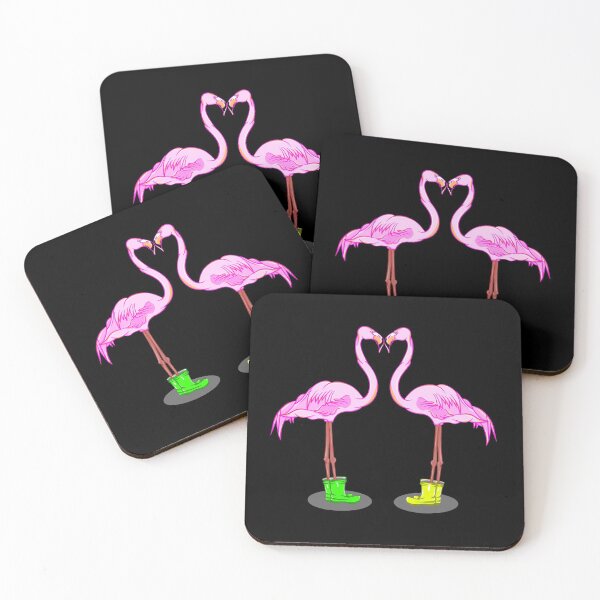 Item preview, Flamingos Wearing Boots designed and sold by piedaydesigns.