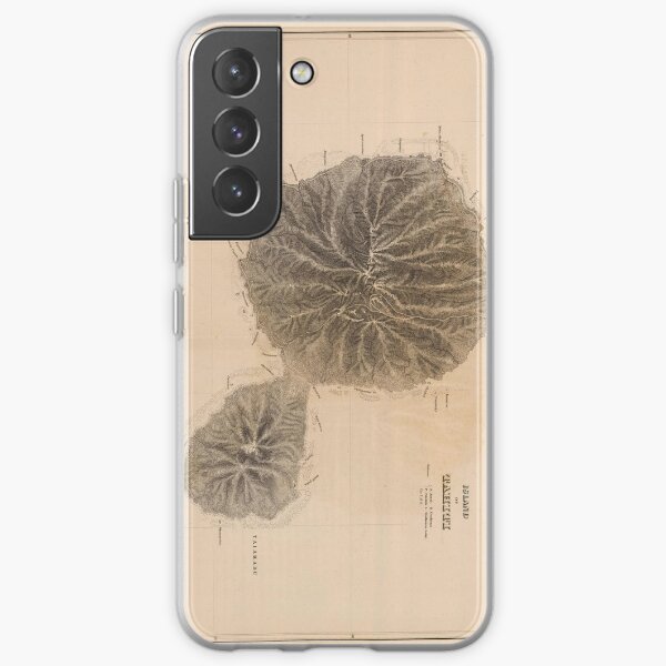 Carte Vintage de Tahiti (1845) Coque souple Samsung Galaxy