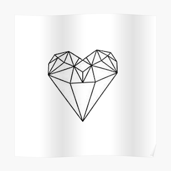 Diamond Heart Poster For Sale By Elfina Redbubble