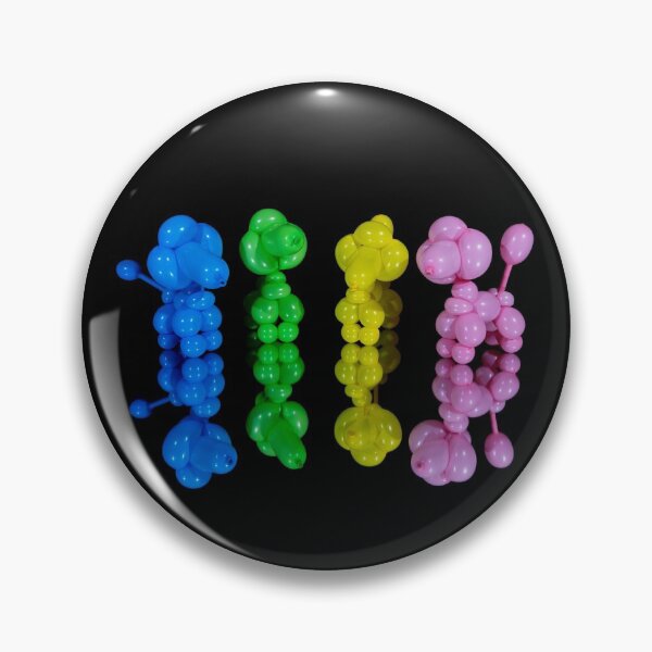 Item preview, Colorful twisted balloon animal poodles on glass designed and sold by Stretch Clendennen.