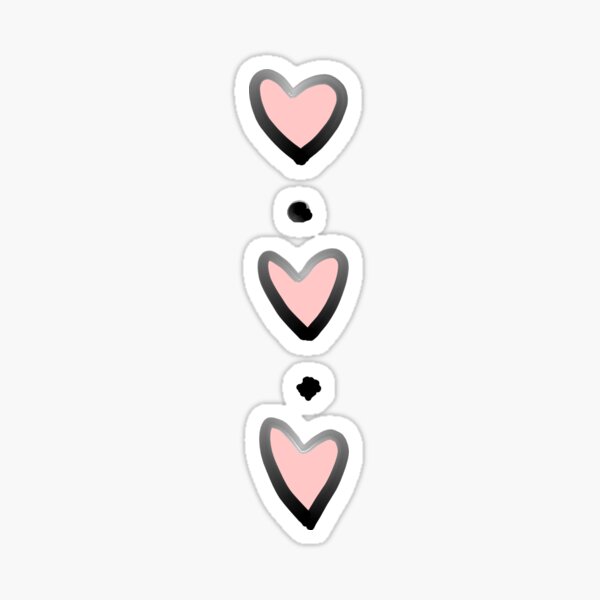 three hearts Sticker