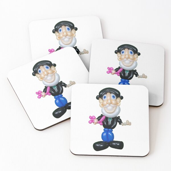 Item preview, Balloon caricature of balloon artist with balloon dog designed and sold by Stretch Clendennen.
