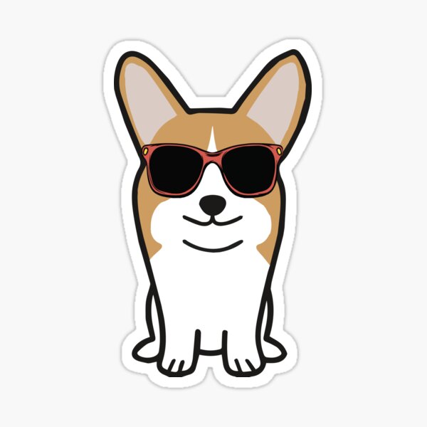 Corgi with Sunglasses Sticker