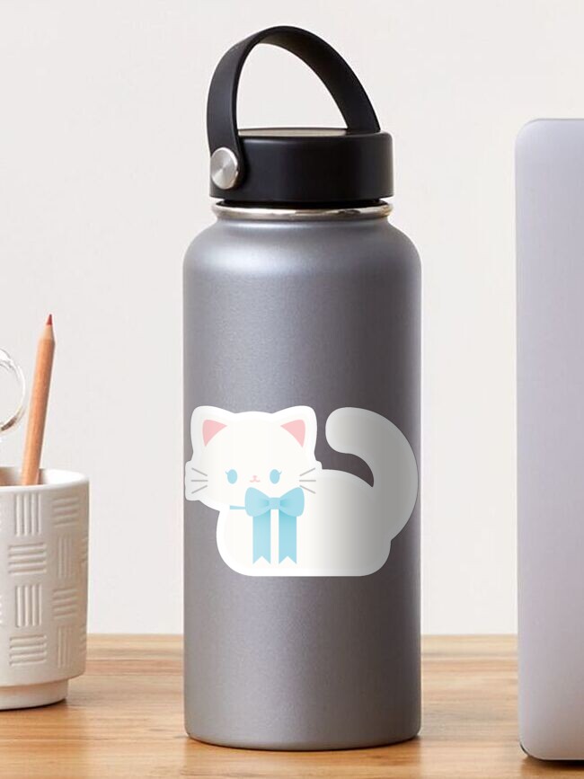 Thumbnail 1 of 3, Sticker, White Cat Loaf designed and sold by lucidly.