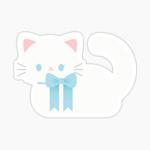 White Cat Loaf Sticker