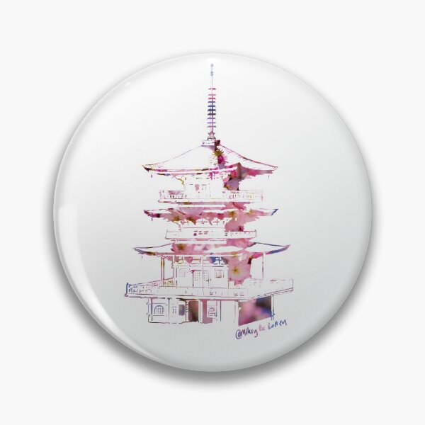 Item preview, Japanese Pagoda Cherry Blossum designed and sold by Sourbraaten.