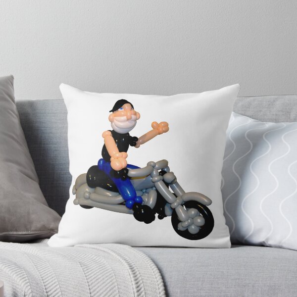 Item preview, Caricatura de globo de motociclista barbudo montando motocicleta designed and sold by Stretch Clendennen.