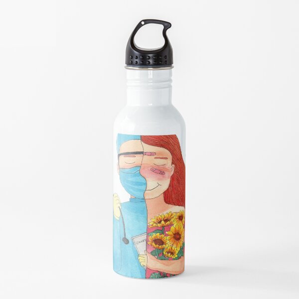 thank you frontliners watercolor painting Water Bottle