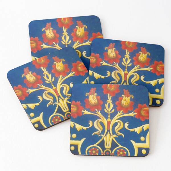 Item preview, Red Floral on Blue designed and sold by Ron Curlee.