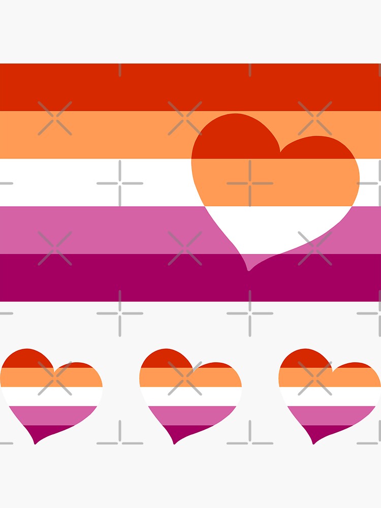 LGBTQ Flag with Hearts v2 - Lesbian by Sarinilli