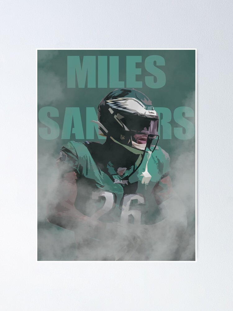 Miles Sanders Home Jersey Poster for Sale by designsheaven