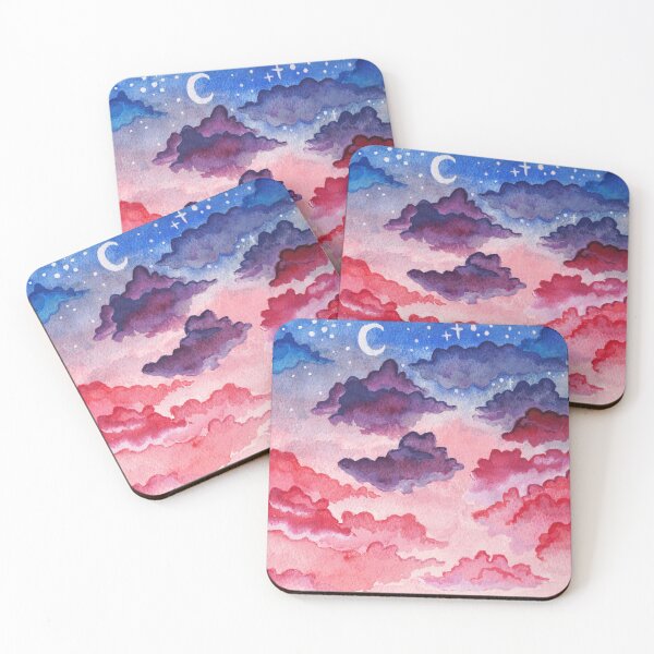 Item preview, Pastel Clouds Aesthetic Landscape Vaporwave Stars Fluffy Pink Sky Galaxy Stars designed and sold by DewbertCo.
