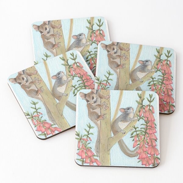 Item preview, Leadbeater's Possums & Common Pink Heath designed and sold by ddanyen.