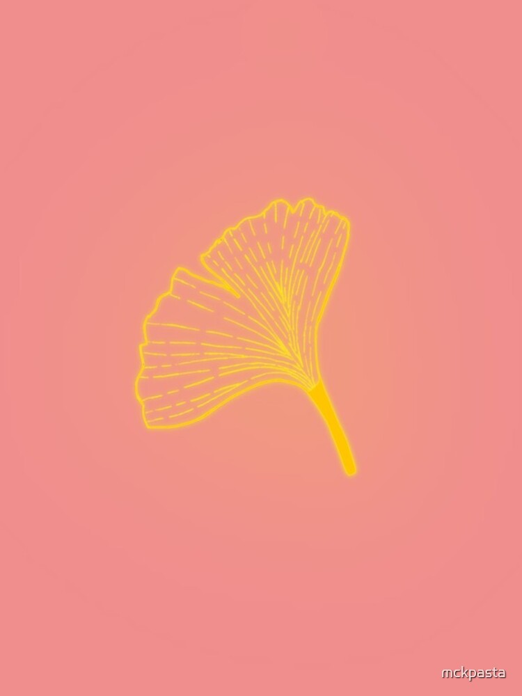 Gold ginkgo leaf design/pink by mckpasta