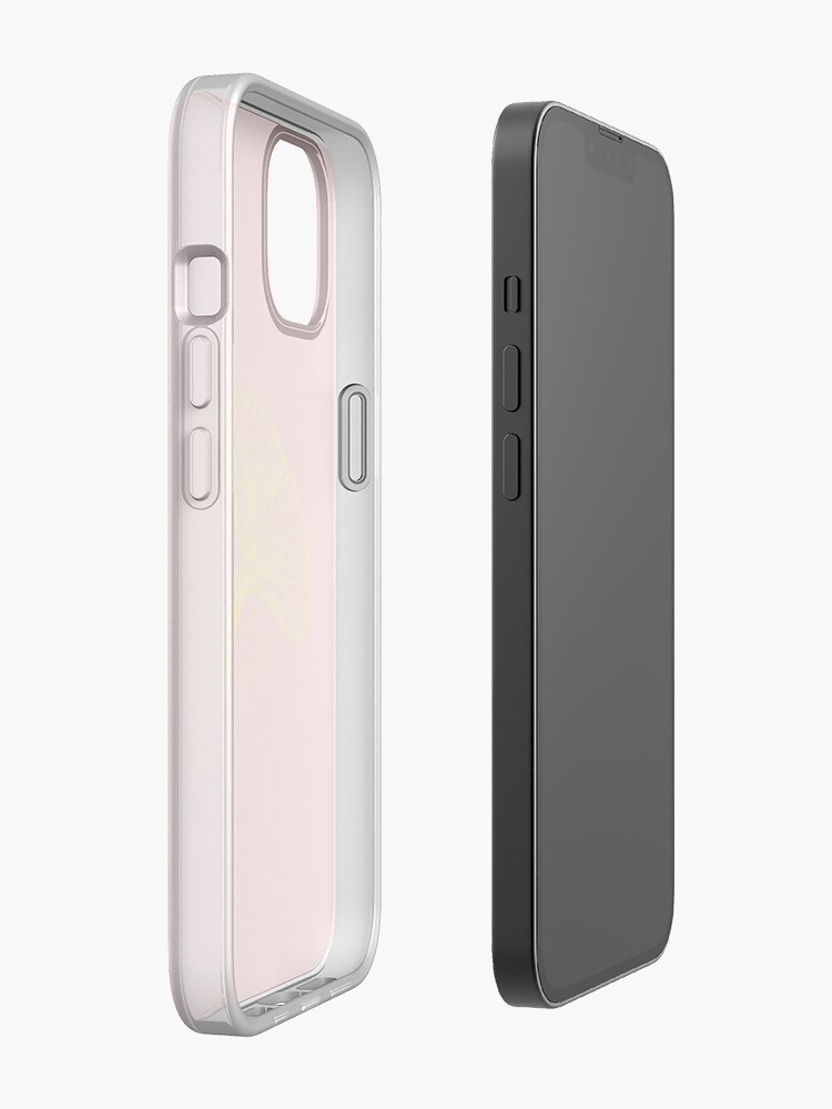 Alternate view of Gold ginkgo leaf design/pink iPhone Case