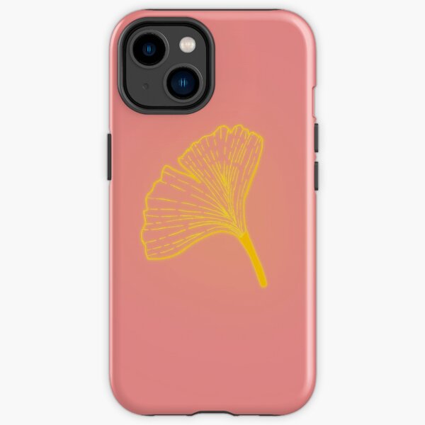 Gold ginkgo leaf design/pink iPhone Tough Case