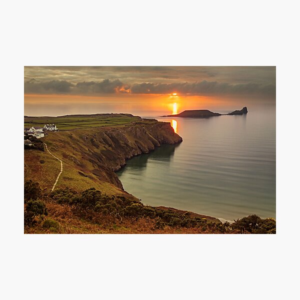 Item preview, Sunset over Worms Head, Rhossili Bay designed and sold by Dan Santillo.