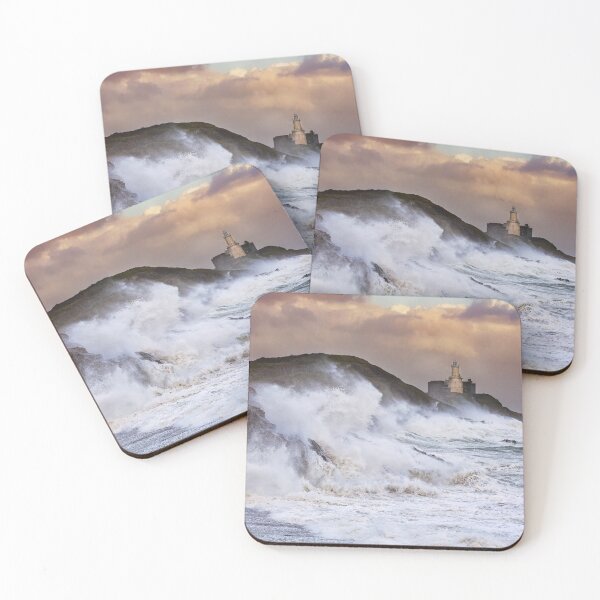 Item preview, Storm Ophelia at Mumbles Lighthouse designed and sold by Dan Santillo.