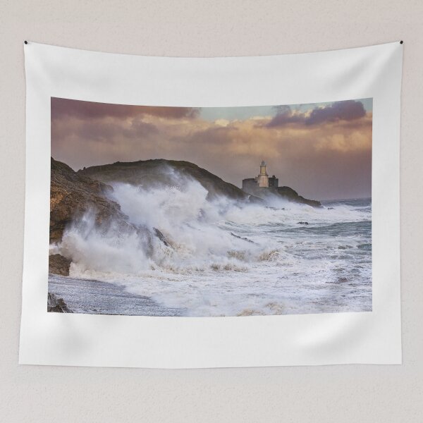 Item preview, Storm Ophelia at Mumbles Lighthouse designed and sold by Dan Santillo.