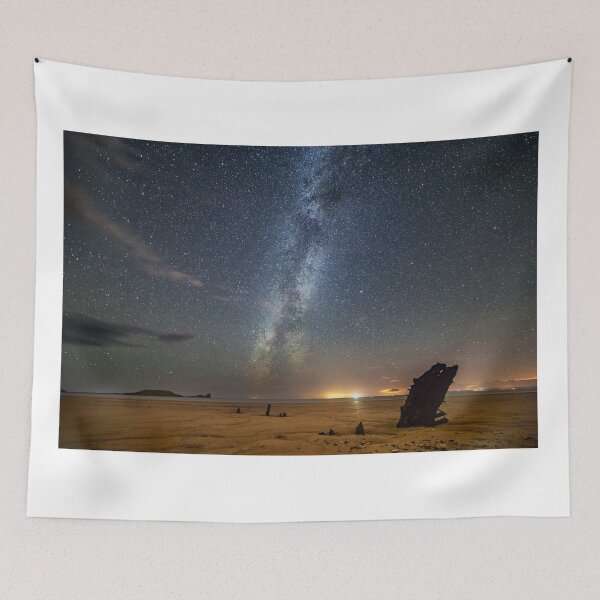 Item preview, The Milky Way over Rhossili Bay designed and sold by Dan Santillo.