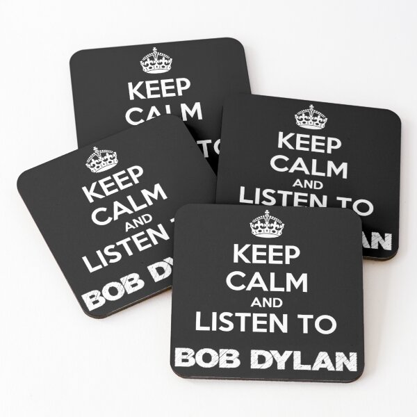 Mantener la calma Dylan (negro) Posavasos (lote de 4)