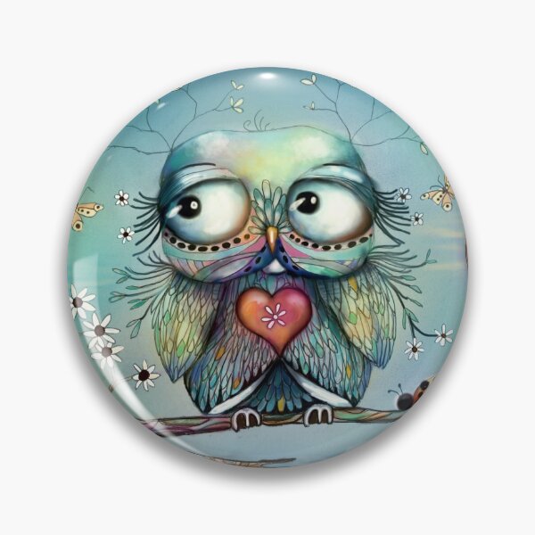 Item preview, Cute Little Whimsical Wood Owl with Heart and Balloon designed and sold by Karin Taylor.