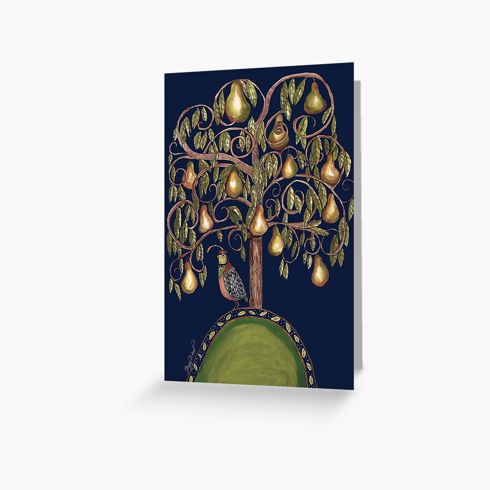 Isolating partridge under a pear tree Greeting Card