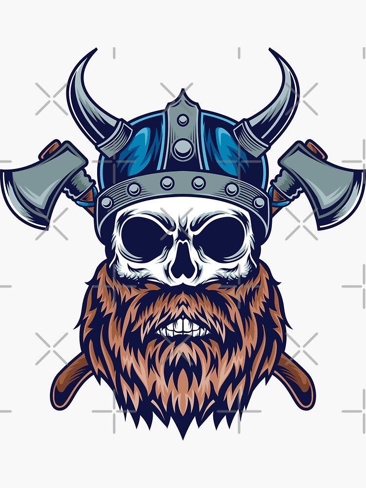 Warrior Skull - Viking - Sticker