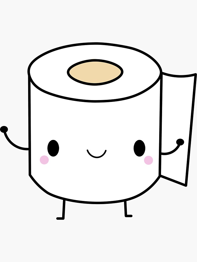 Super Toilet Paper Man! Kawaii Funny Bathroom Gift Idea Sticker for Sale  by mariekawaii