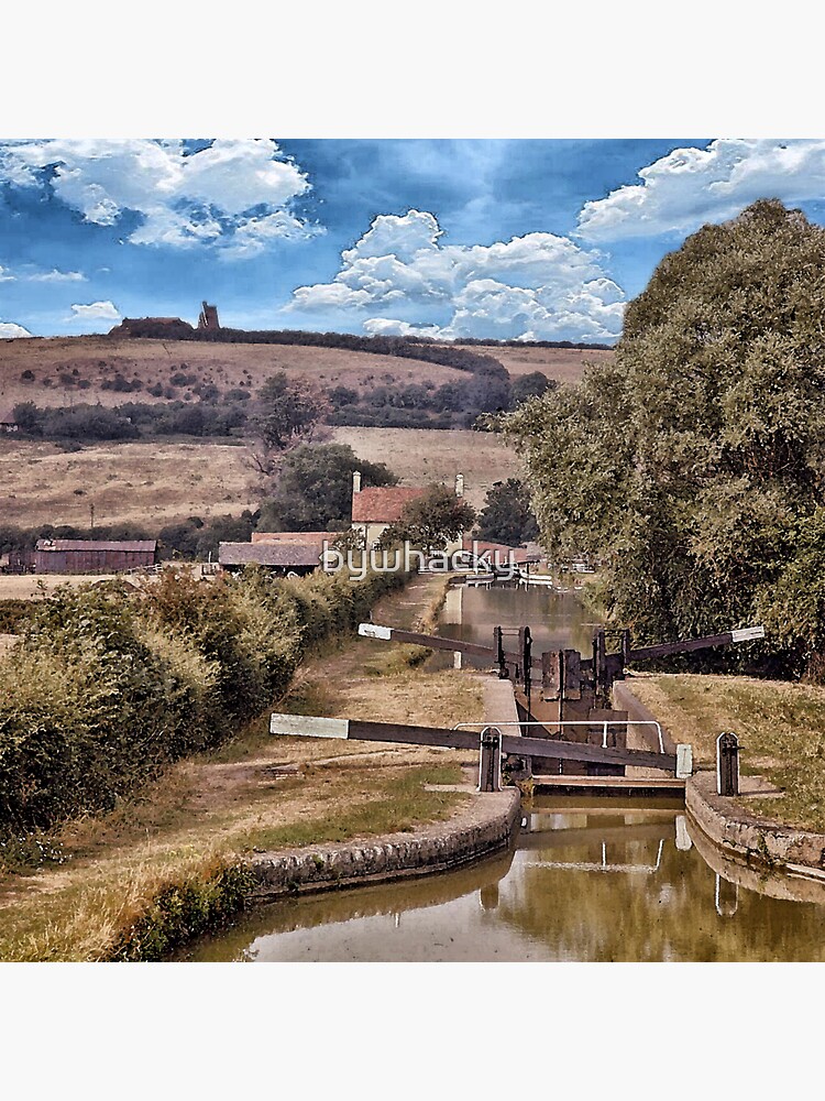 Thumbnail 3 of 3, Sticker, Oxford Canal at Napton on the Hill designed and sold by bywhacky.