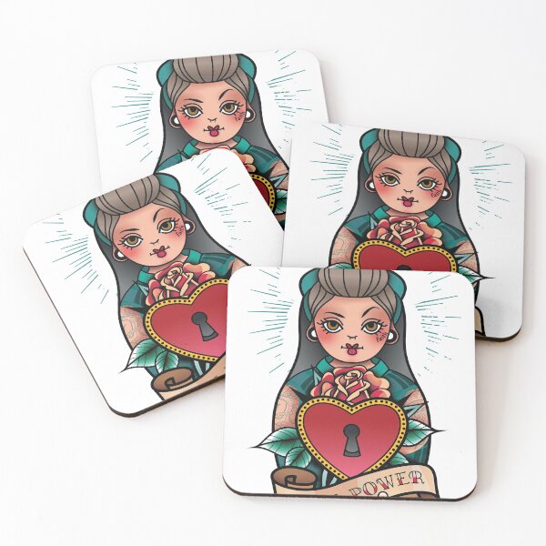Item preview, Girl power tattoo old school tees  designed and sold by Arctic frame studio.