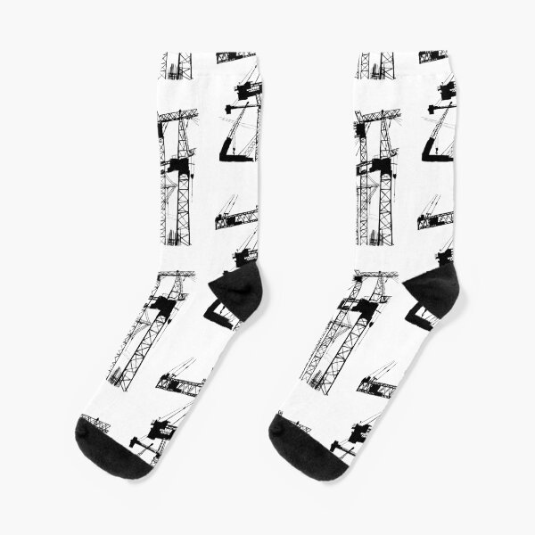 Black construction crane Socks