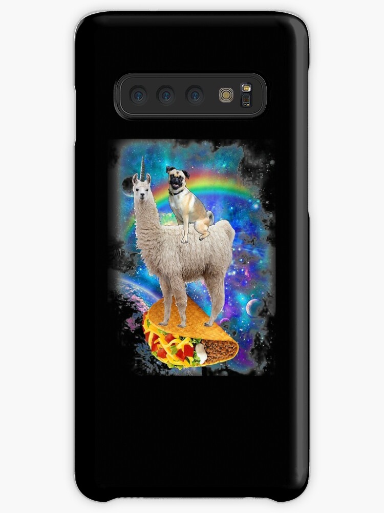 Space Pug Riding Llama Taco Pug Alpaca Llamas Funny Cute Alpacas Vintage Case Skin For Samsung Galaxy By Wanitadesign Redbubble