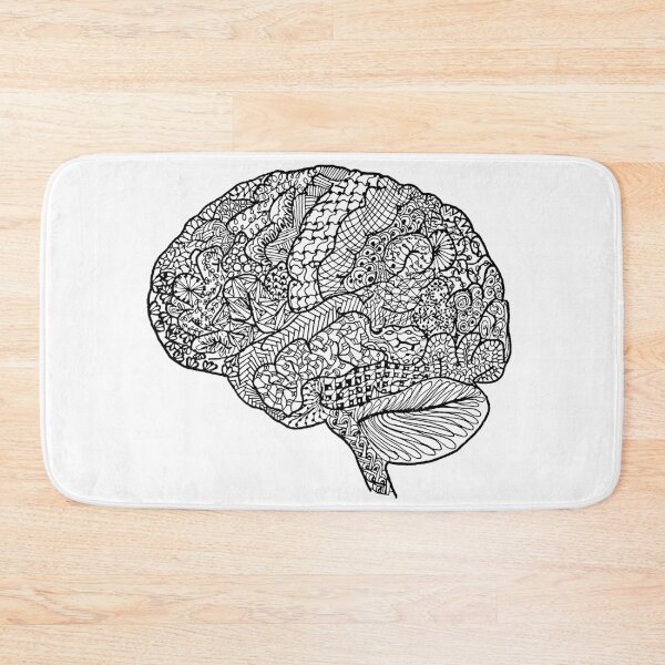 Item preview, Scientific Brain Line Drawing (Black and White) designed and sold by littlecurlew.