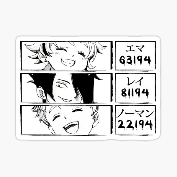 The Promised Neverland Emma Ray and Norman Sticker