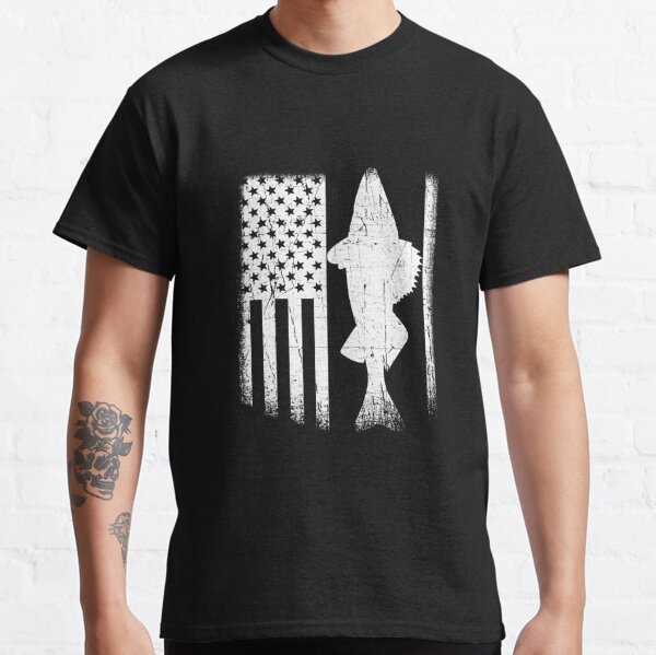  Fishing Camouflage US American Flag Bass Fish Fisherman Camo T- Shirt : Clothing, Shoes & Jewelry