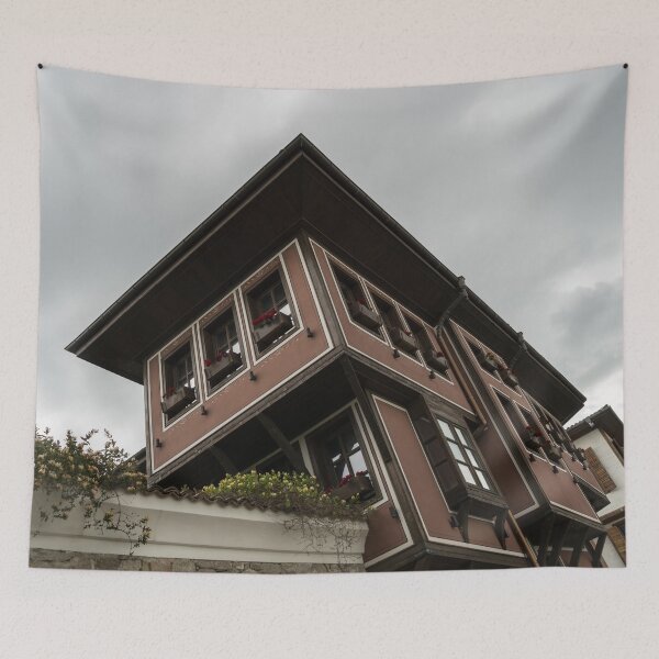 Item preview, Old Town Plovdiv - Classic Oriel Windows in Moody Brown and Silver designed and sold by Georgia Mizuleva.