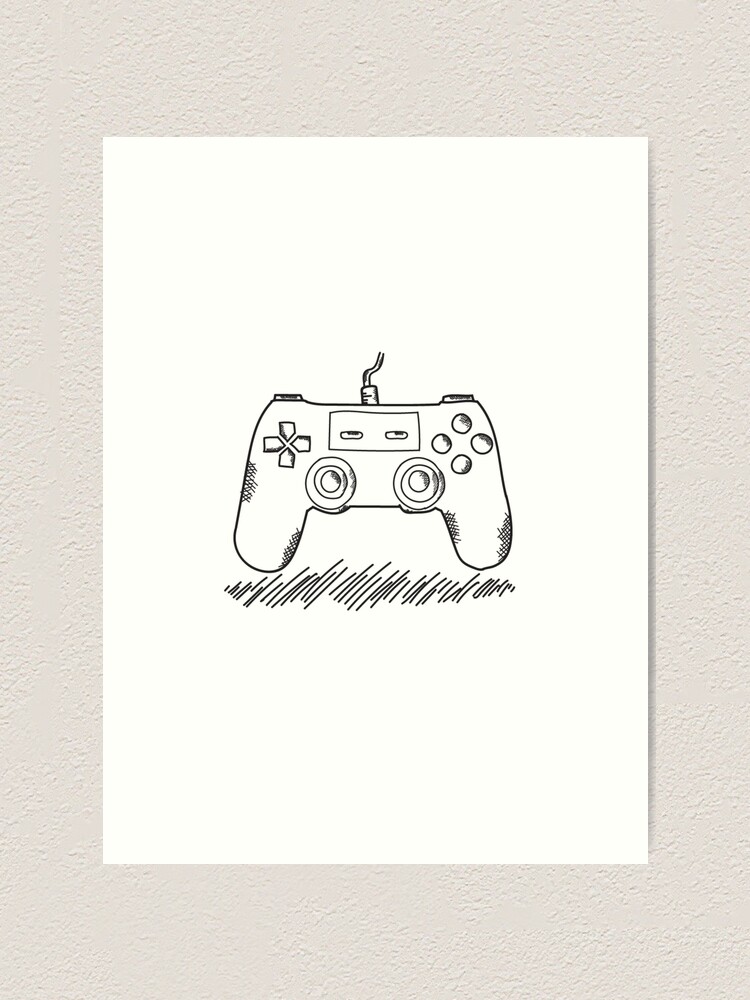 Ps4 Controller Drawing Art Print By Gio M Redbubble