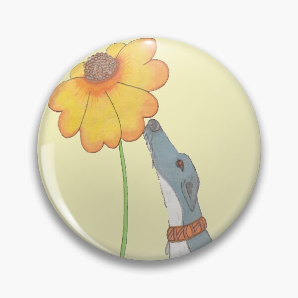 Item preview, Just Sniffing Sunshine - Greyhound Sniffing a Yellow Flower designed and sold by JaneWrenArt.